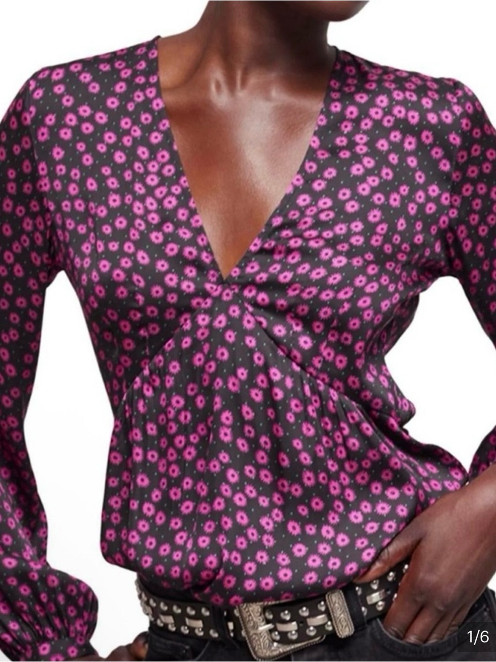 The Kooples Parisian Floral Wrap Blouse NWT XS